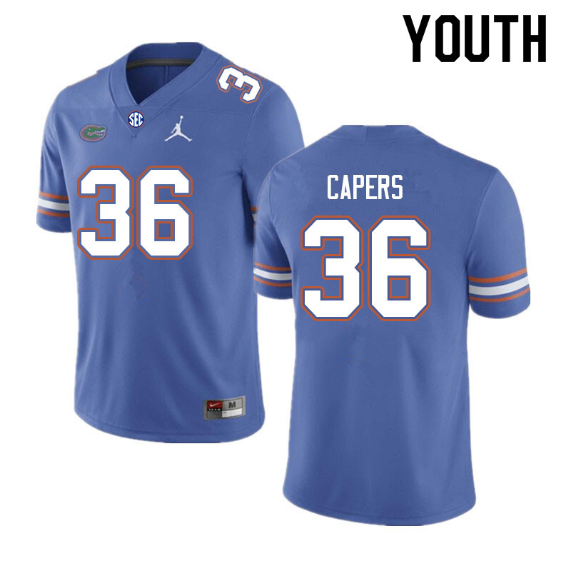 Youth #36 Bryce Capers Florida Gators College Football Jerseys Sale-Royal - Click Image to Close
